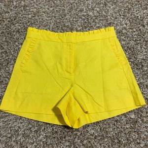 Women’s J. Crew yellow ruffle shorts size 4